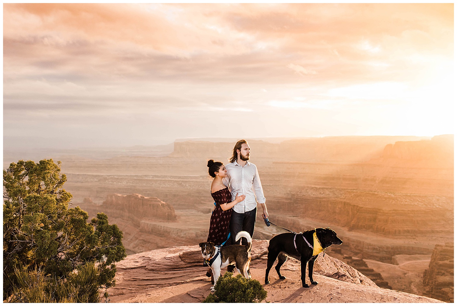 couple with dog