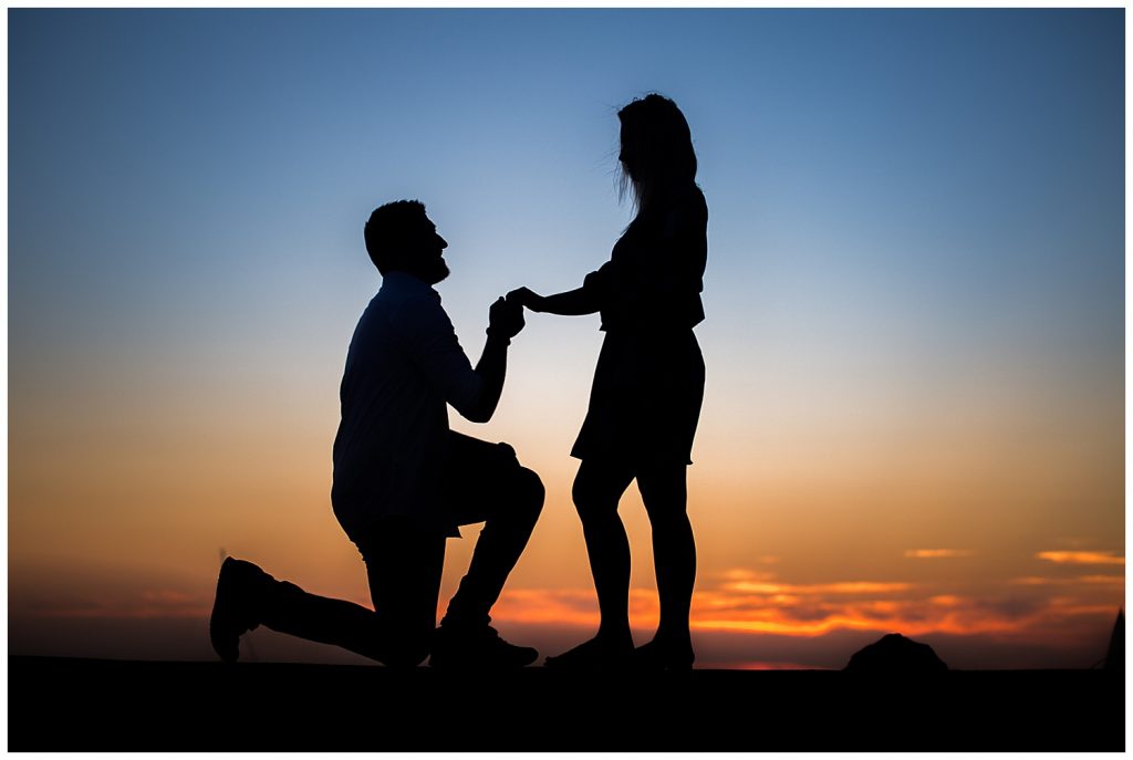 sunset engagement photo