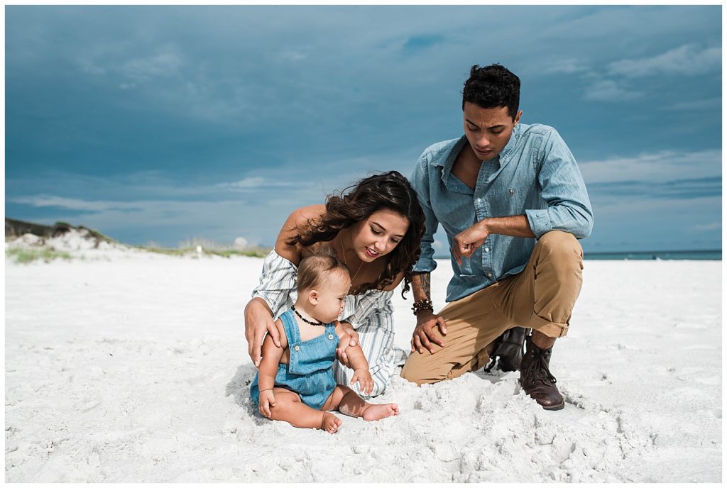 family at beach