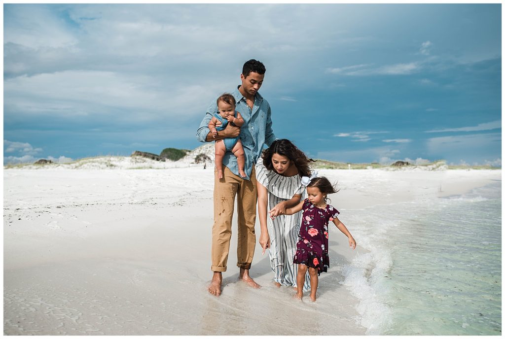 family at the beach