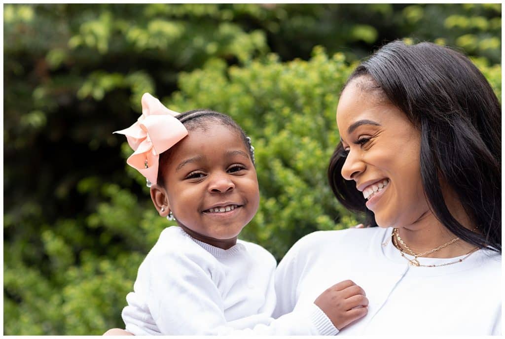 mother looking at daughter