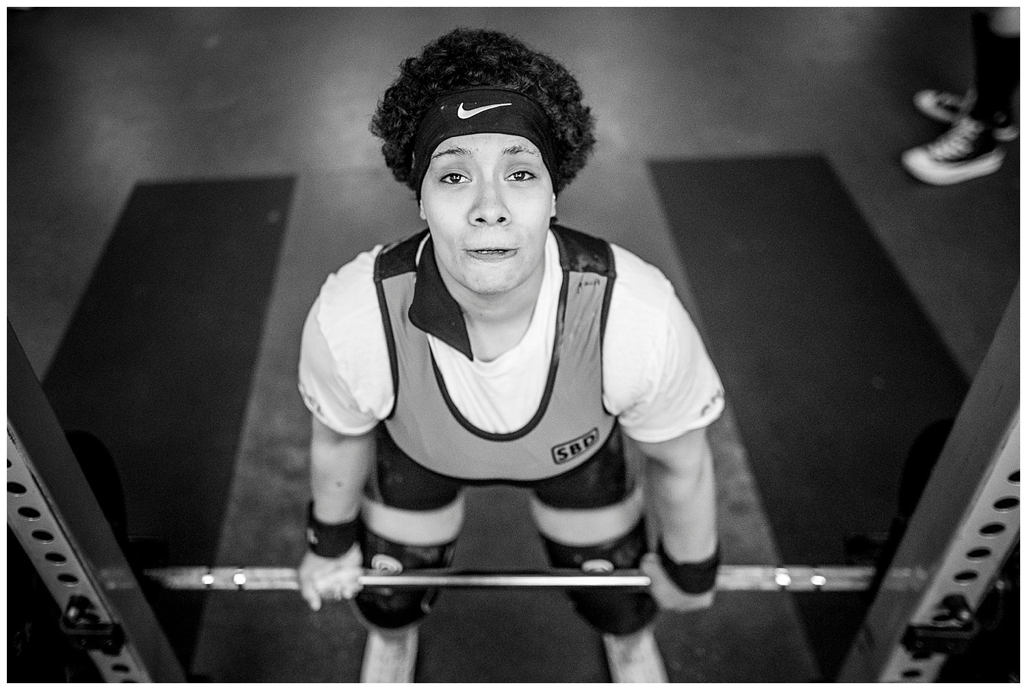 special olympics athlete lifting weights