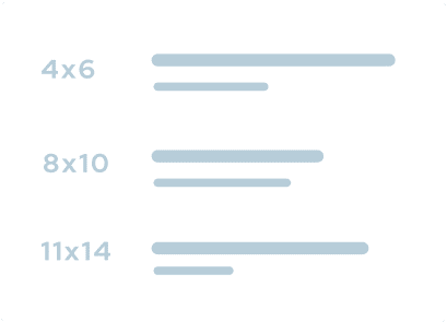 Packages illustration of size selections within a package 