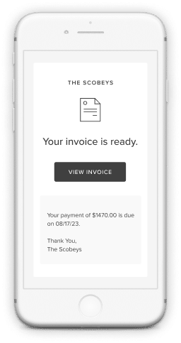 ShootProof email showing invoice is ready