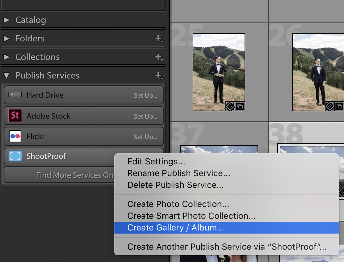 A screenshot of the ShootProof Lightroom Plugin. This Lightroom plugin makes it easy to upload photos directly into a ShootProof gallery from Lightroom.