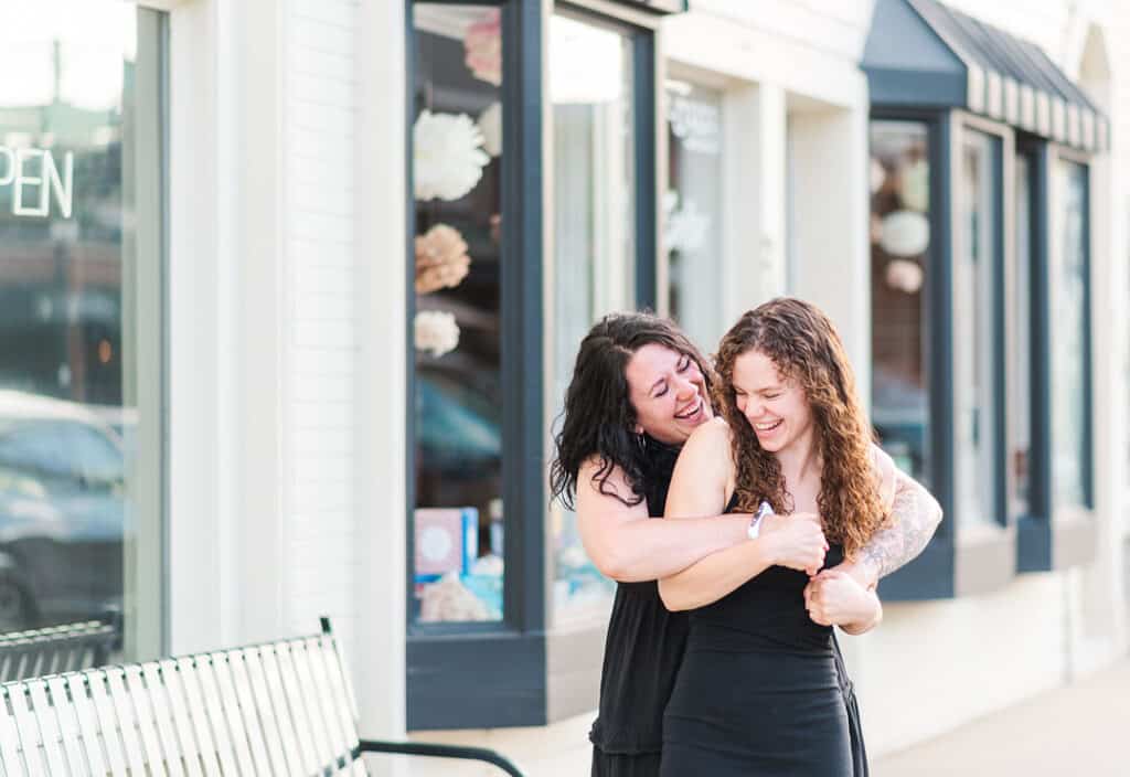 couple laughing