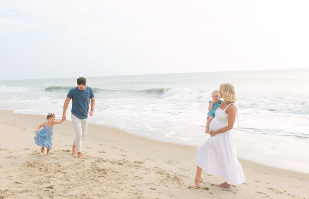 family on the beach