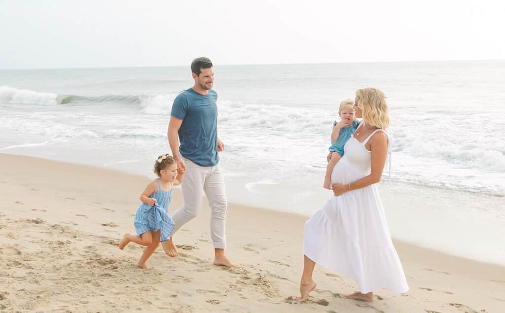 family photos on the beach