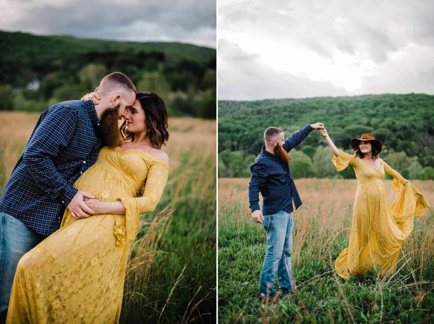 Kaytlin Lane's maternity poses include these dancing moves