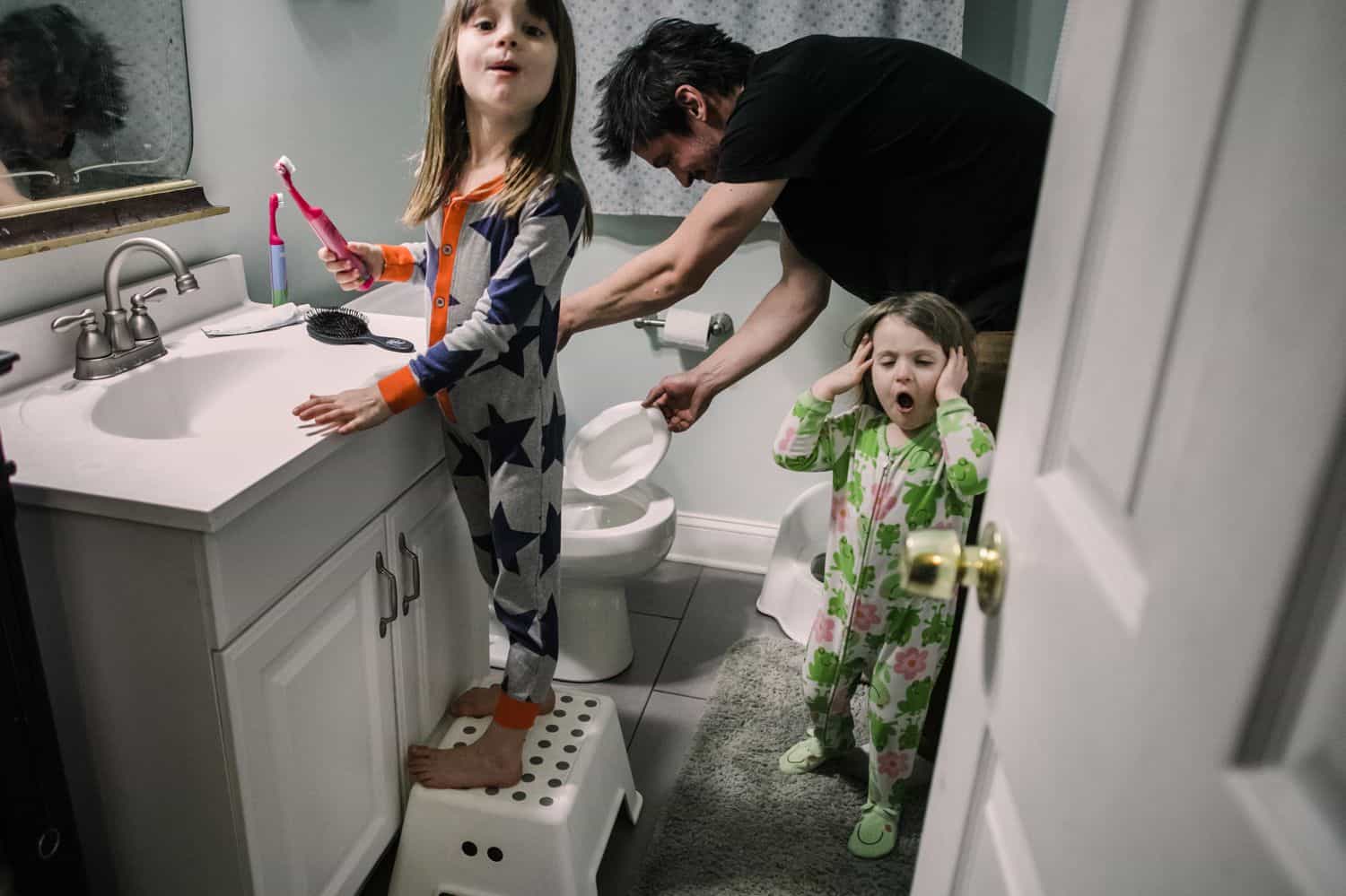 Fearless Family Photos All Have These 4 Ingredients: Lifestyle Photography - Getting Ready for Bed with Dad