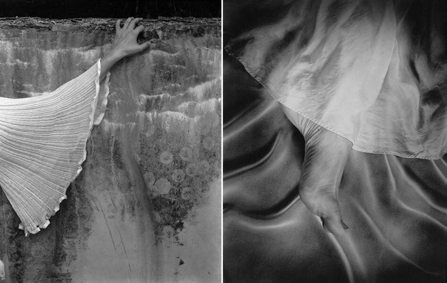 A series of two abstract photographs by Sally Mann