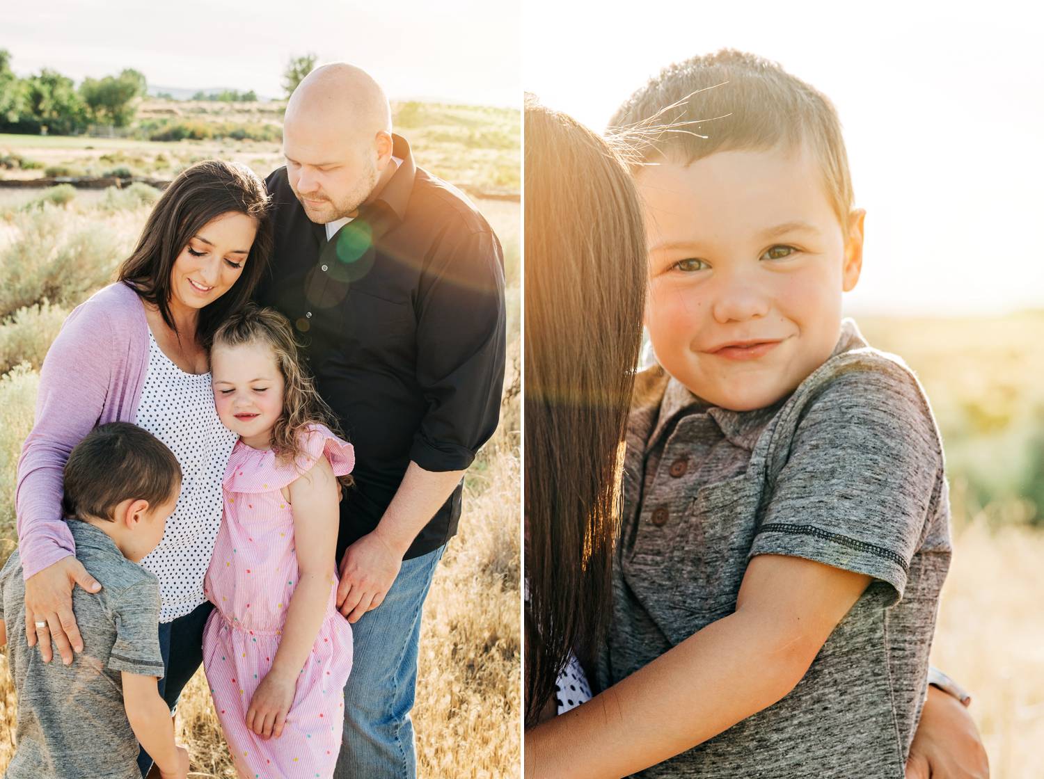 A family with special needs children poses for portraits by Danielle Torres