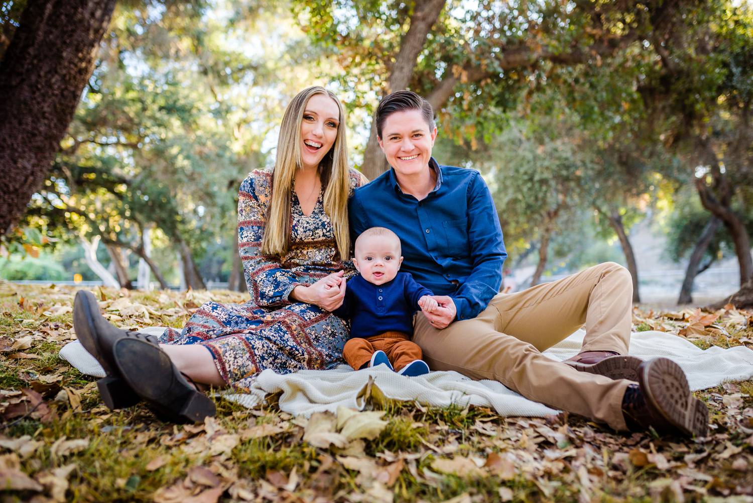 Family portrait under a tree