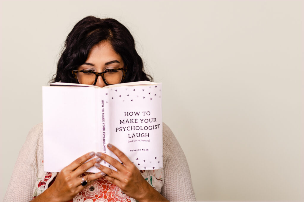 woman reading book