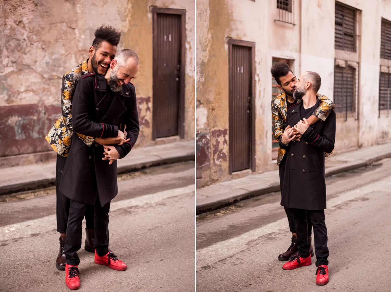 Skyrocket Your ShootProof Sales With One Easy App: Engaged couples hugging in Havana alley.